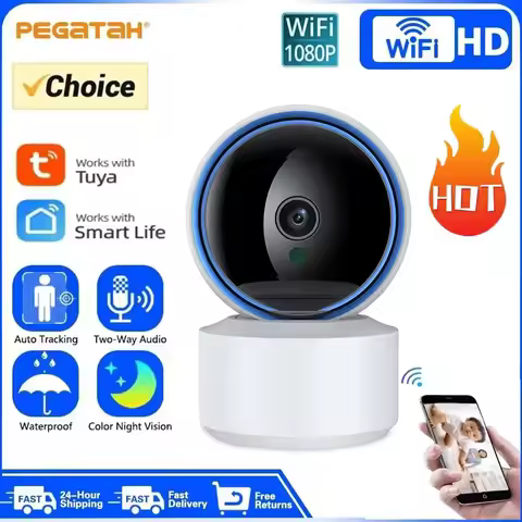 Tuya 5MP WiFi IP Camera Baby Monitor 360° PTZ Motion Detection 2 Way Audio Night Vision Supports TCP