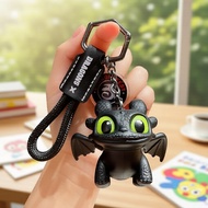Night Fury Glow-in-the-Dark Dragon Keychain, Luminous Toothless Backpack Accessory, Trendy Car Key R