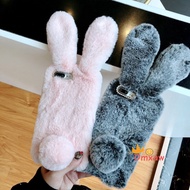 Warm Fluffy Rabbit Hair Fur Case For Xiaomi 15 Pro 14T Pro Poco C75 Redmi 14C 14R A4 A3 Pro Note 14 