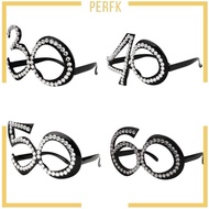 [Perfk] 30th 40th 50th 60th Funny Glitter Diamante Birthday glasses for party Novelty Plastic  Acces
