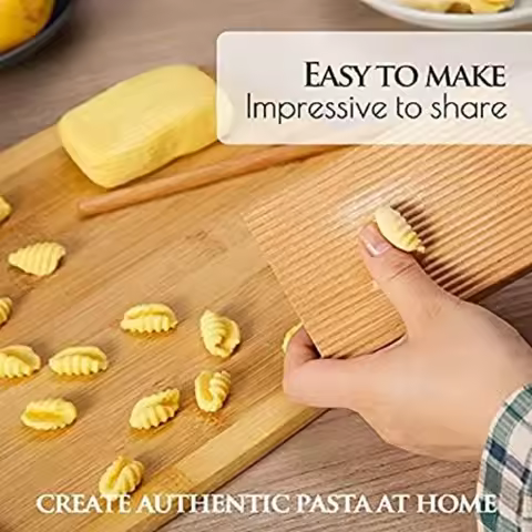 Pasta Board Roller Noodles Wooden Butter Table and Popsicles Easily Make Homemade Pasta and Non-Stic