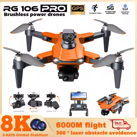 New RG106 PRO Drone Professional 8K HD Camera 3-axis Gimbal GPS 5G WIFI FPV Laser Obstacle Avoidance