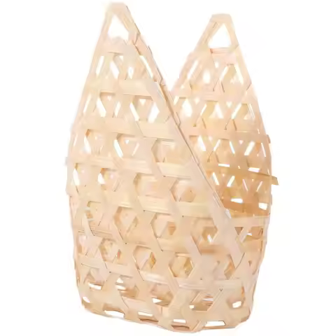 3pcs Portable Bamboo Woven Gift Packaging Basket Retro Creative Storage Box Natural Handmade Fruit B