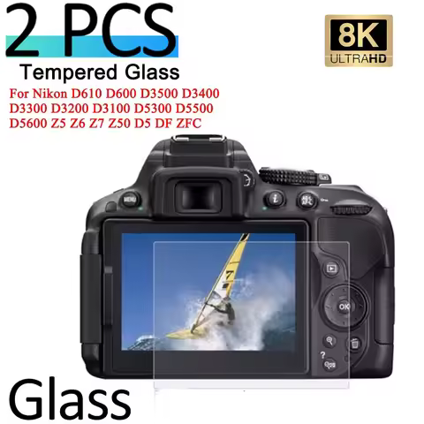 2Pcs Camera Tempered Glass For Nikon D610 D600 D3500 D3400 D3300 D3200 D3100 D5300 D5500 D5600 D5 Sc