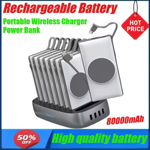 80000mAh Office Business Power Bank Set Business Shared Power Bank Self-contained Cable Fast Chargin