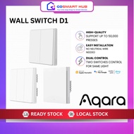 Aqara Wall Switch D1 Zigbee | Neutral/No Neutral Wire | Single, Double, Triple Gang | Aqara Hub Requ