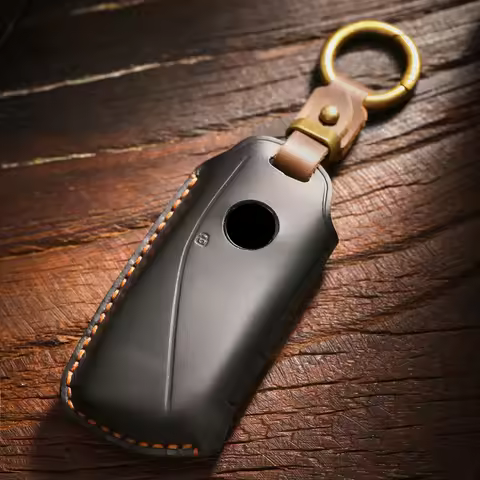 Leather Car Key Case Remote Cover Shell Holder Protector Fob For BMW New 530Li i5 iX1 X1 X5 840I 740