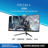 PRISM+ X300 30" 200Hz 1ms Curved Ultrawide 21:9 WFHD [2560 x 1080] FreeSync G-Sync Ready Gaming Monitor