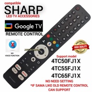 【High Quality】Sharp 4K UHD Google TV Remote Control For 4TC50FJ1X / 4TC55FJ1X / 4TC65FJ1X
