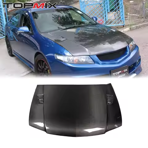 For Honda 2003-2007 Accord Euro R CL7 Type-S CL9 Mu RR-Style Vented Carbon Fiber Engine Hood