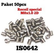 50pcs special recoil m8x1.0 2D helicoil not recoil m6x1.0 not m8x1.25
