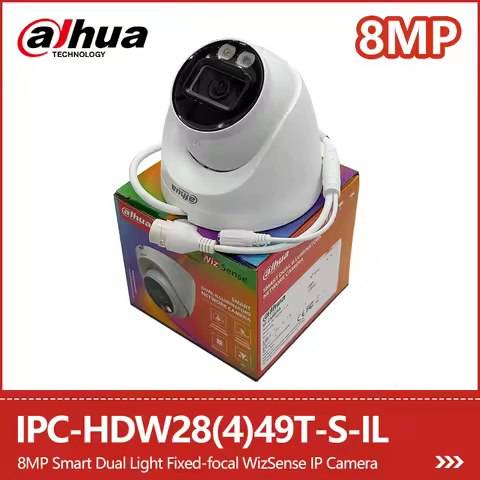 Dahua 4MP 8MP 4K Dual Light IP Camera IPC-HDW2849T-S-IL IPC-HDW2449T-S-IL IP67 Built-in Mic Human&Ve