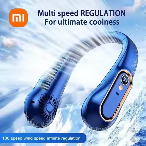 Xiaomi Neck Fan USB Rechargeable New Mini Neck Fan Portable Bladeless Electric Ventilador Silent Nec