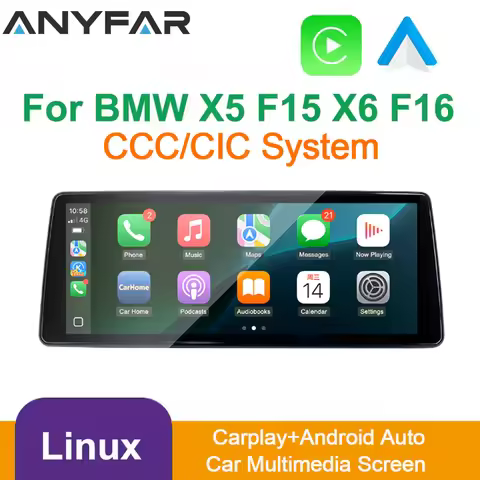 Wireless Carplay Android Auto Linux Touch Screen for BMW X5 X6 E70 E71 2007-2013 System CCC CIC Airp