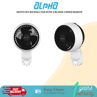 [NEXT DAY DELIVERY] ALPHA Motto WF B31 Wall Fan with 3 Blades 3 Speed Remote (8") kipas