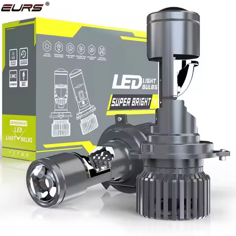 EURS 130W H4 Mini Projector LED Car Headlight Bulbs High Beam Low Beam H4 Projector Lens Headlamp Tu