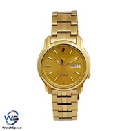 Seiko 5 SNKK76K1 SNKK76 Automatic Gold Tone Stainless Steel Men's Casual Day Date Watch