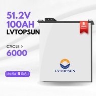 LVTOPSUN แบตเตอรี่ลิเธี่ยมฟอสเฟต 51.2V 48v 100ah 200Ah 5kwh 10kwh Communication RS232 RS485 รับประ