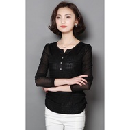 InStock Black Shirt with Long Sleeve Up To 4XL