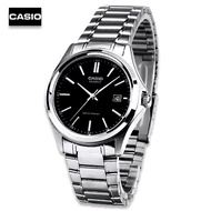 Velashop นาฬิกาข้อมือผู้ชายคาสิโอ Casio Standard  สายสแตนเลสสีเงิน หน้าปัดดำ  รุ่น MTP-1183A-1ADF, MTP-1183A-1A, MTP-1183A