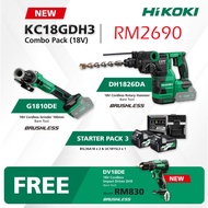 HIKOKI 18V Cordless Combo Kit KC18GDH3 - G1810DE / DH1826DA / DV18DE