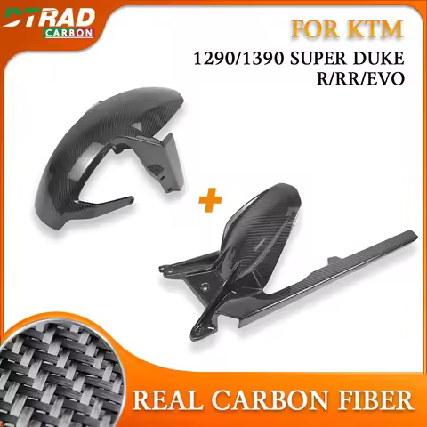Carbon Fiber Front Fender & Rear Mudguard Chain Guard For 1390 1290 Super Duke R/RR Evo 2020-2026 Fa