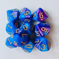 10pcs Polyhedral Dice D10(0-9) Dice Set for TRPG DND Games DIY Board Games,Opaque 10 Sided Dice