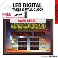 (70cm x 50cm) LED Digital Jam Waktu Jam Azan Digital / Jam Waktu Solat / Azan Digital Clock / Jam Az