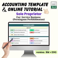 Online Tutorial, Accounting Template, Excel Template for Service Business Perniagaan Perkhidmatan