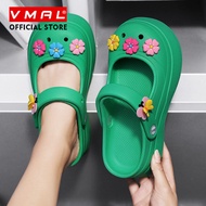VMAL รองเท้าแตะพื้นหนาแฟชั่นรองเท้าแตะสตรีสำหรับฤดูร้อนรองเท้าแบบมีรูระบาย EVA กันลื่นรองเท้าแตะรองเ