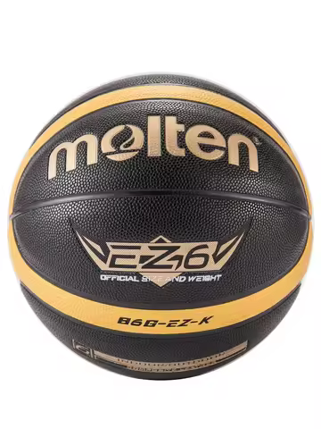 Molten Size 5 6 7 Basketball EZ-K Black Gold PU Outdoor Indoor Balls Women Youth Man Match Training 