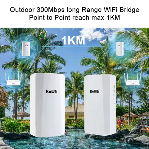 KuWFi Wifi Repeater 2.4G 300Mbps Outdoor AP Long Range Extender Smart Manage Router CPE Wireless Bri
