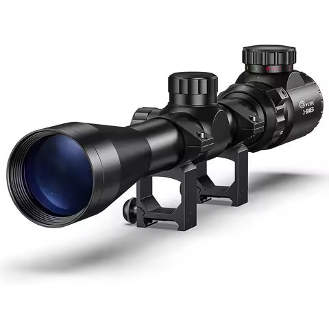 CVLIFE 3-9x40 Rifle Scope, Red & Green Illuminated Optical Riflescope, 1 inch Tube Scope for Hunting