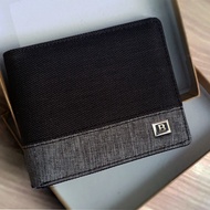 [BAG AND TRAVEL] MEN'S WALLET CANVAS WALLET SHORT WALLET 2 FOLDS DURABLE CANVAS WALLET + BOX