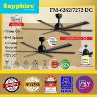 SAPPHIRE  ORB /MATT BLACK 72 Inch/62 Inch DC Motor With 6 Aluminium Blades Ceiling Fan