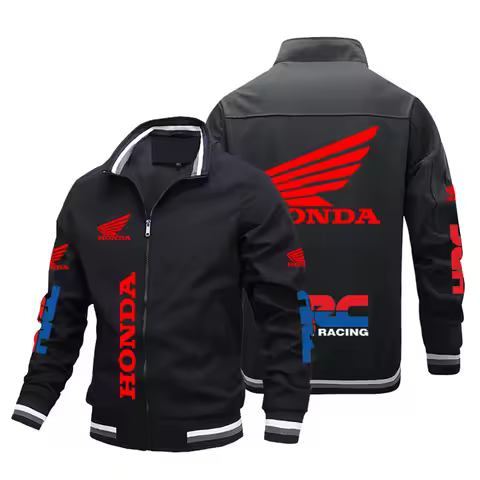 Honda Motorcycle Jacket Men's Honda Red Wing and HRC Logo Bicycle Jacket Men's Sports Decoration Bod