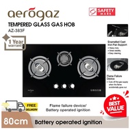 Aerogaz 80cm Tempered Glasss 3 burner hob (AZ 383F)