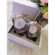 {COD} FOSSIL pawnable couple watch  Silver strap