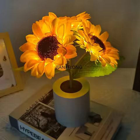 Sunflower LED Nightlight Besides Bedroom Lamp Table Lamp USB Rechargeable Light Kids Gift Home Party