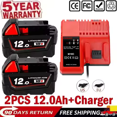 For Milwaukee 18V battery M18-HB3 high energy battery 12AH ,original for Milwaukee M12-18FC charger 