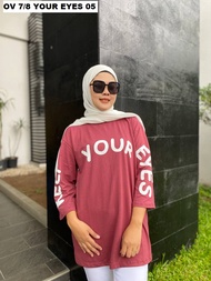Aldira Kaos Oversize Wanita Hijab / Kaos Oversize Wanita Kekinian / Pakaian Wanita / Baju Lebaran 20