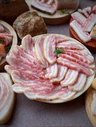 微型培根、牛腩、豬油。 教程聚合物粘土。 娃娃屋食品。 視頻+文