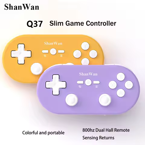 ShanWan Q37 Wireless Gaming Controller Bluetooth Mini Gamepad Micro Hall Double-Rocker Joystick For 