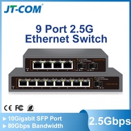 JT-COM 4-Port / 8-Port  2.5Gb Ethernet Switch 10G SFP+ Uplink Plug and Play 2.5GBASE-T Network Switc