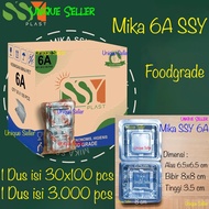 1 Box of Mica 6A 6 A SSY Size 8x8 contains 3,000 pcs Mica Tray for Mud Cake, Putu Ayu Bread, Talam C