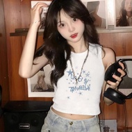 Korea 1 Cotton Celebrity shirt BX0020 Women's T-shirt Striped Letters Slim Fit Screen Print Summer S