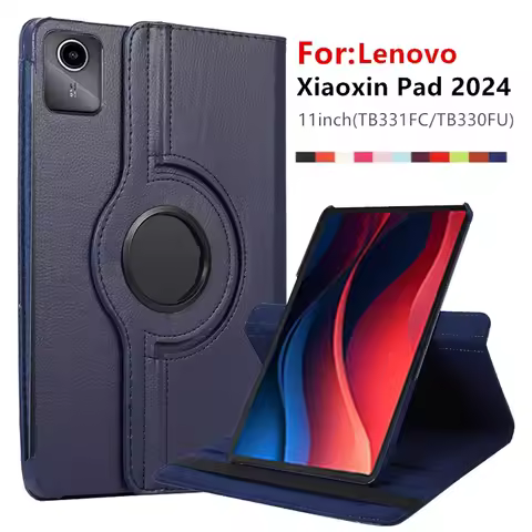 For Lenovo Xiaoxin Pad 2024 11" TB331FC 360 Rotating Magnetic Leather Stand Smart Tablet Cases Funda