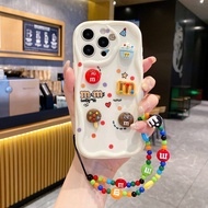3D Cartoon Bead Bracelet Chain Phone Case For Realme 14x 13 11 Pro C75x C63 C61 C67 C65 C53 C51 C55 