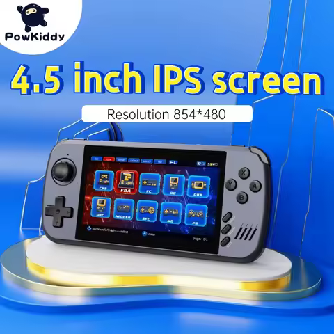 POWKIDDY X45 Retro Handheld Game Console 4.5 Inch IPS Screen Rocker Arcade PS Simulator Dual Handle 