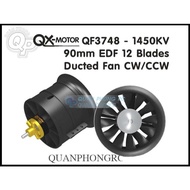 QX-MOTOR Ducted Fan 90mm 12 Blades For QF3748 1450KV EDF Brushless Motor CW/CCW 6S